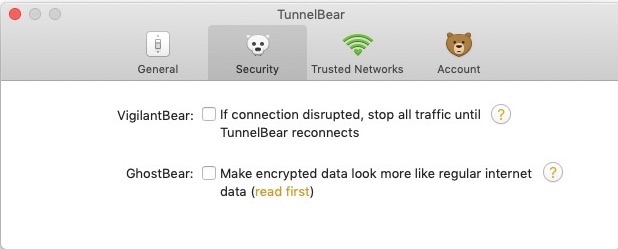 TunnelBear Security Page